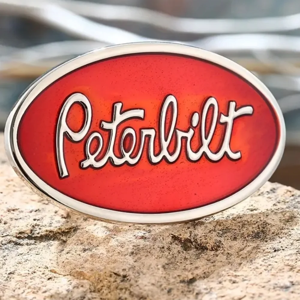 New Peterbilt Trucker Driver Red Oval Belt Buckle